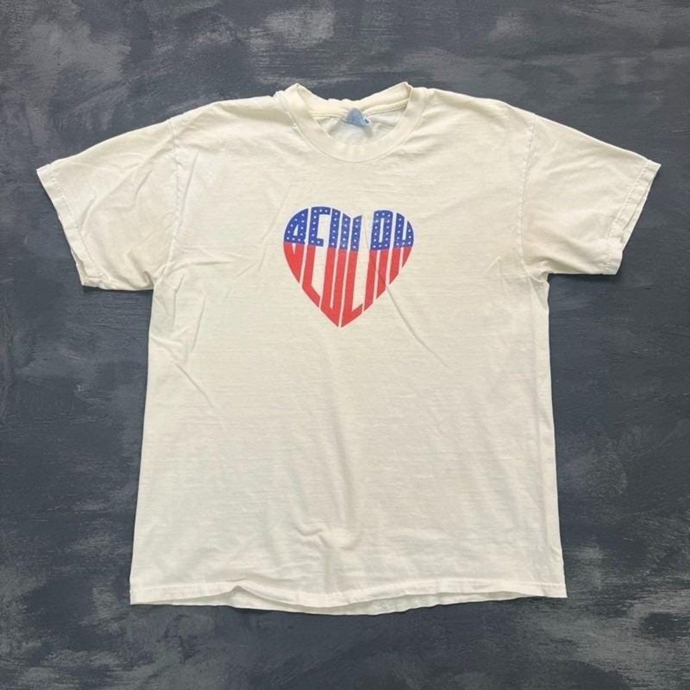 Vintage Beulah Shirt Mens Large White 1990s USA Heart